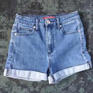 Guess Jean Shorts Rolled Hem Size 26 inch 2 " inseam Stretch Denim Fast US Ship